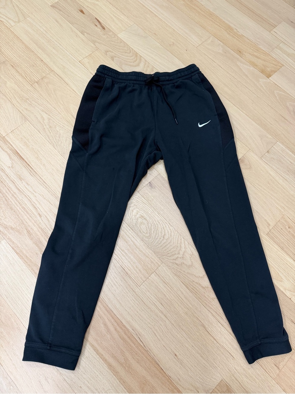 Nike Black men’s Athletic Joggers with White Swoosh
